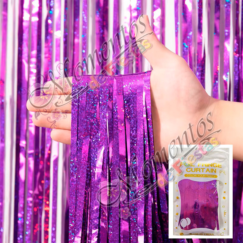 Cortina Metalizada Holográfica – Color VIOLETA