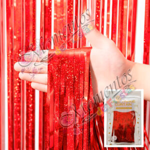 Cortina Metalizada Holográfica – Color ROJO