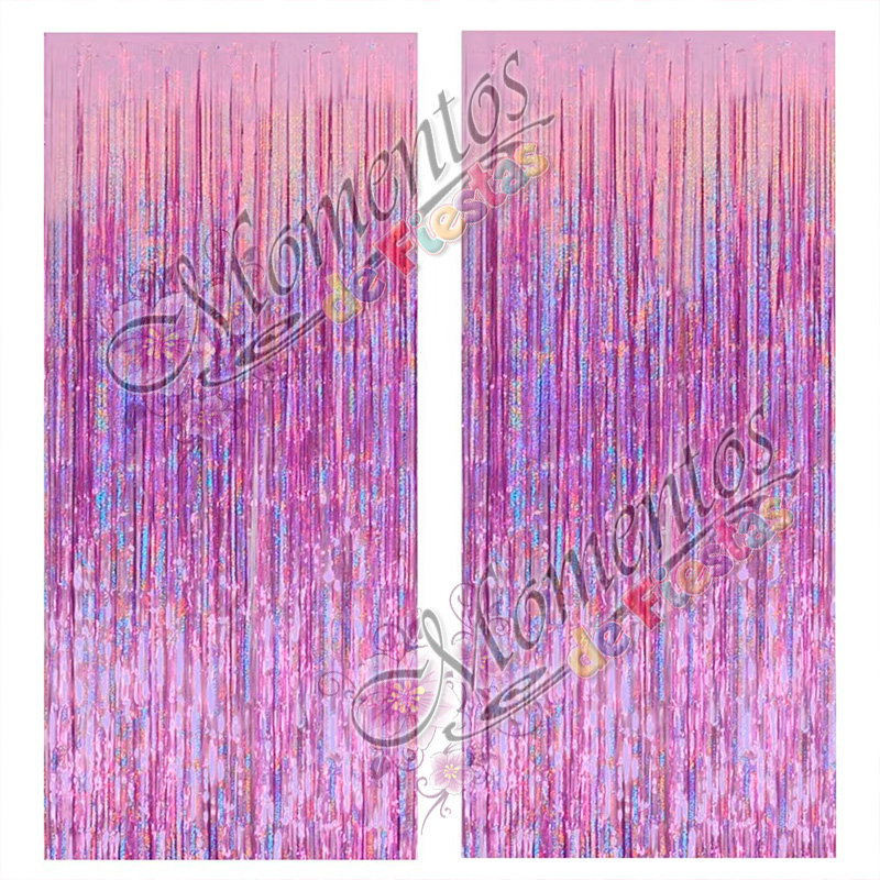 Cortina Metalizada Holográfica – Color ROSA - Image 2
