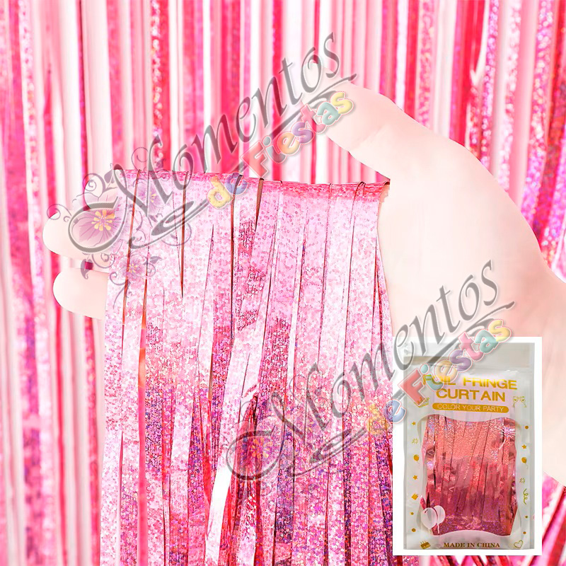Cortina Metalizada Holográfica – Color ROSA