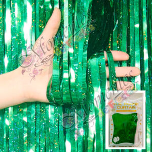 Cortina Metalizada Holográfica – Color VERDE OSCURO