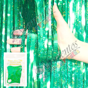 Cortina Metalizada Holográfica – Color VERDE CLARO