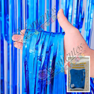 Cortina Metalizada Lisa – Color AZUL