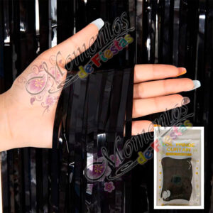 Cortina Metalizada Lisa – Color NEGRO