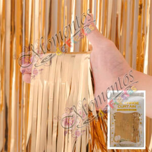 Cortina Metalizada Lisa – Color ORO CLARO