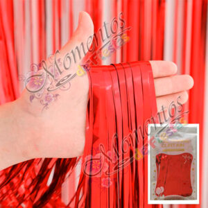 Cortina Metalizada Lisa – Color ROJO