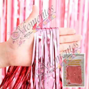 Cortina Metalizada Lisa – Color ROSA