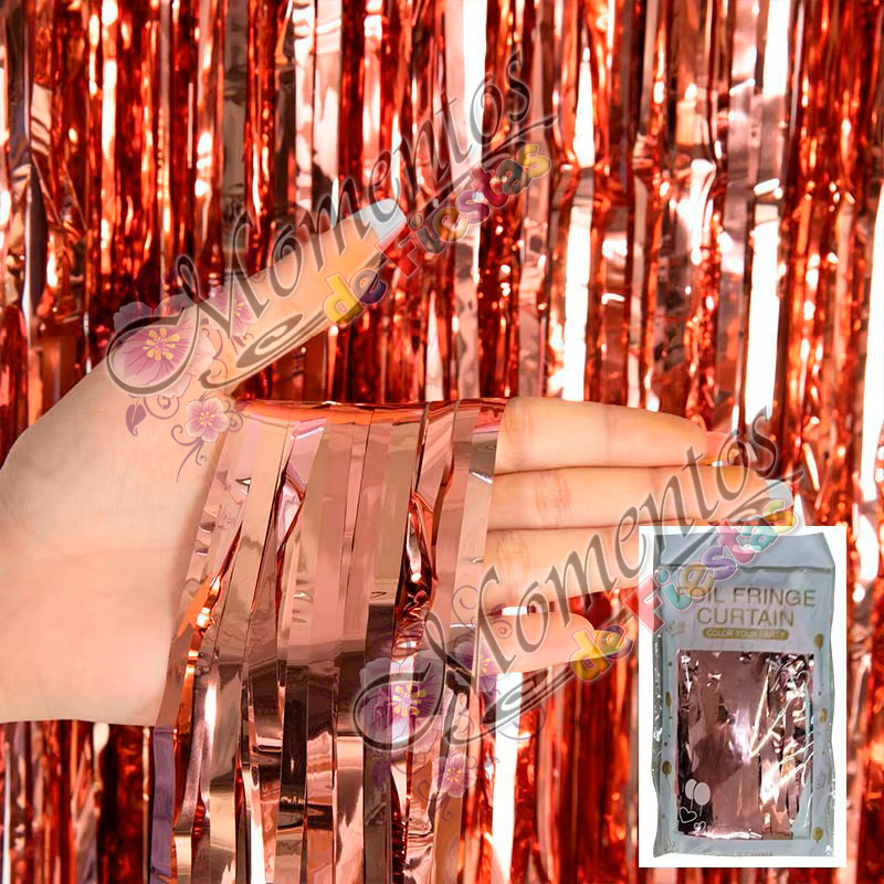 Cortina Metalizada Lisa – Color ROSA GOLD