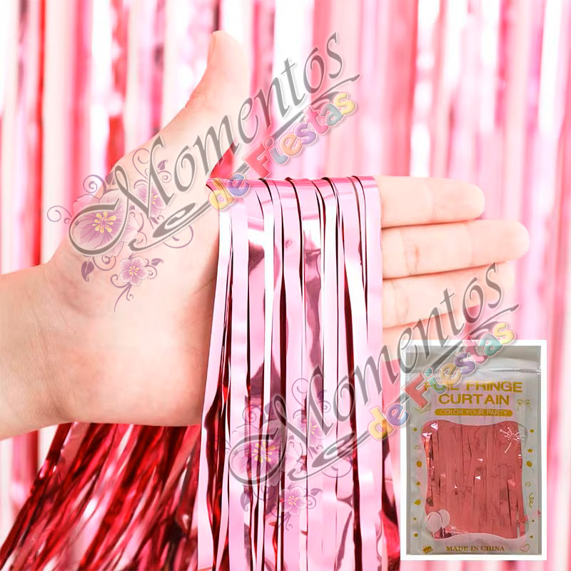 Cortina Metalizada Lisa – Color ROSA