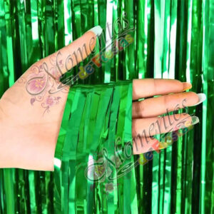 Cortina Metalizada Lisa – Color VERDE OSCURO