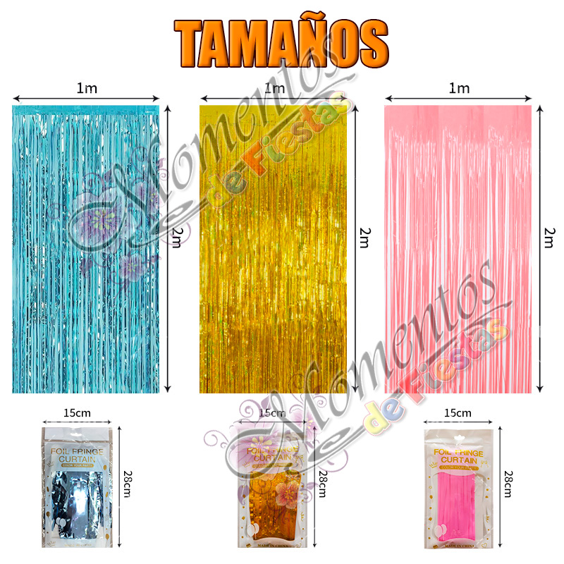 Cortina Metalizada Holográfica – Color ROSA - Image 3