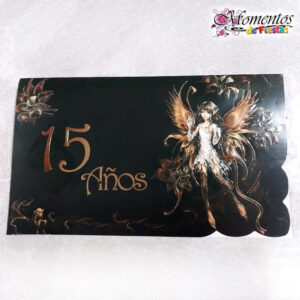 Tarjeta de Invitación Rectangular con Sobre x10 unidades – 15 años – Hada [Cod. 033]