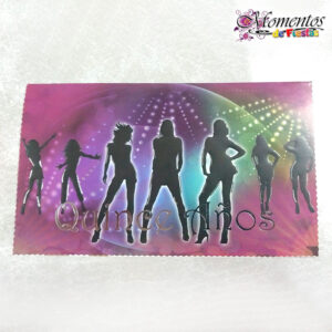 Tarjeta de Invitación Rectangular con Sobre x10 unidades – 15 años – Baile [Cod. 038]
