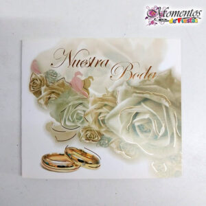 Tarjeta de Invitación Cuadrada con Sobre x10 unidades – Boda – Rosas [Cod. 1036]