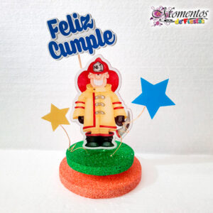 Adorno de torta | con Base – BOMBERO