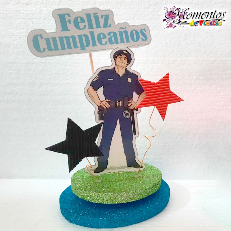 Adorno de torta | con Base – HOMBRE POLICÍA