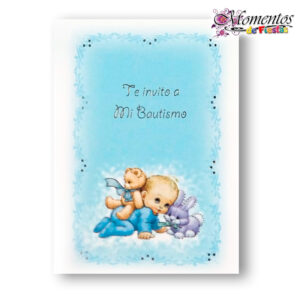 Tarjeta de Invitación Simple - Bautismo - Nene x10 unidades [cod. 7801]