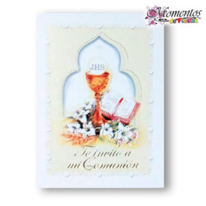 Tarjeta de Invitación Simple - Comunión - Cáliz x10 unidades [cod. 751]