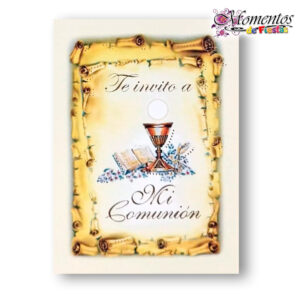 Tarjeta de Invitación Simple - Comunión - Cáliz x10 unidades [cod. 749]