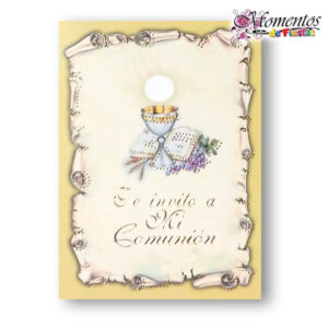 Tarjeta de Invitación Simple - Comunión - Cáliz x10 unidades [cod. 783]