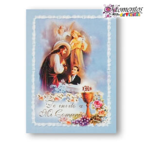 Tarjeta de Invitación Simple - Comunión - Jesús Celeste x10 unidades [cod. 737]
