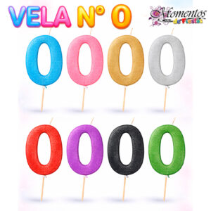 Vela de Tergolina Brillo - Número 0 - Pack x5 unidades