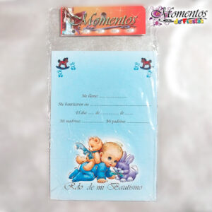 Tarjeta de Recuerdo Triple - Bautismo - Nene x10 unidades [cod. 7002]