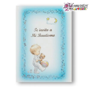 Tarjeta de Invitación Simple - Bautismo - Nene x10 unidades [cod. 939]
